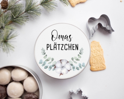 Personalisierte Keksdose mit Namen für Weihnachten