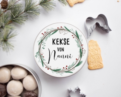 Personalisierte Keksdose mit Namen für Weihnachten