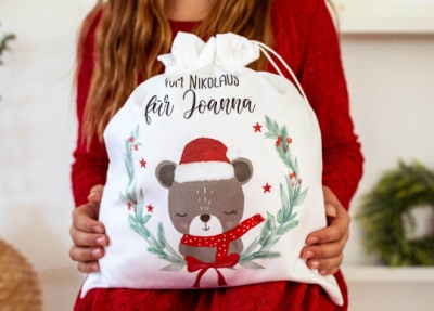 Nikolaus Sack personalisiert mit Namen, Geschenk Nikolaus Kinder personalisiert