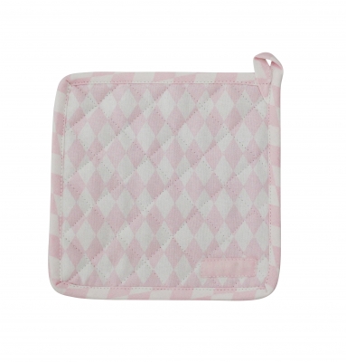 Krasilnikoff Topflappen Harlekin weiß-rosa