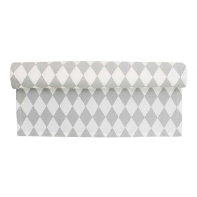 Krasilnikoff Tischläufer grau weiß Harlekin