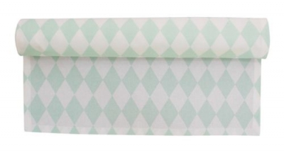 Krasilnikoff Tischläufer mint weiß Harlekin