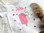 Geburtstagsshirt mit Zahl und Namen, Eis
