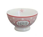 Krasilnikoff Schale rosa - LOVE IS ALL YOU NEED