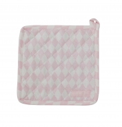 Krasilnikoff Topflappen Harlekin weiß-rosa