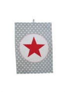 Krasilnikoff Geschirrtuch Big Star grau-weiß