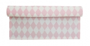 Krasilnikoff Tischläufer rosa weiß Harlekin