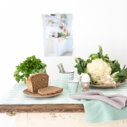 Krasilnikoff Tischläufer mint weiß Harlekin