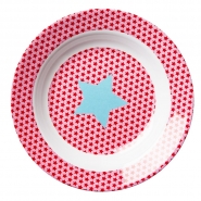 Rice Melamin Kinderteller Star rosa -tief 20 cm Durchmesser
